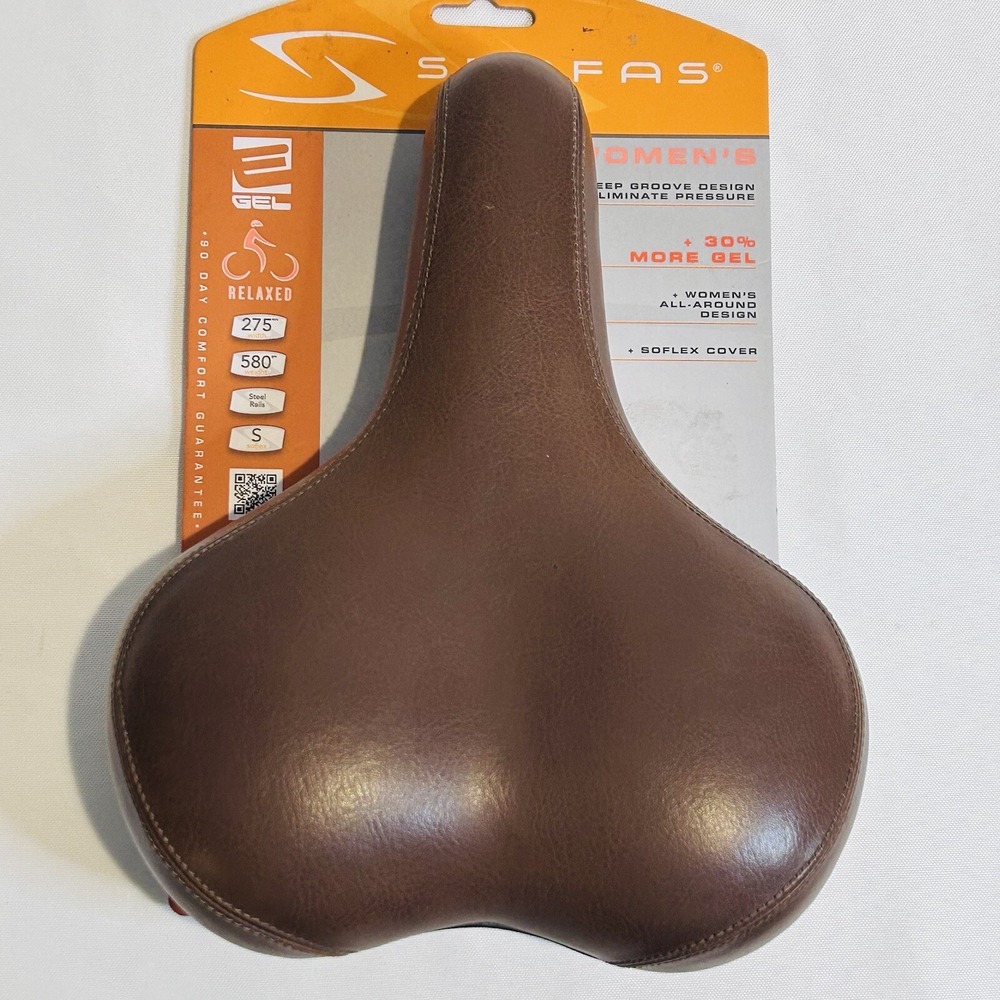 Serfas Women's Gel Bike Seat E-Gel LSD-100 Brown 10.8"X7.6"